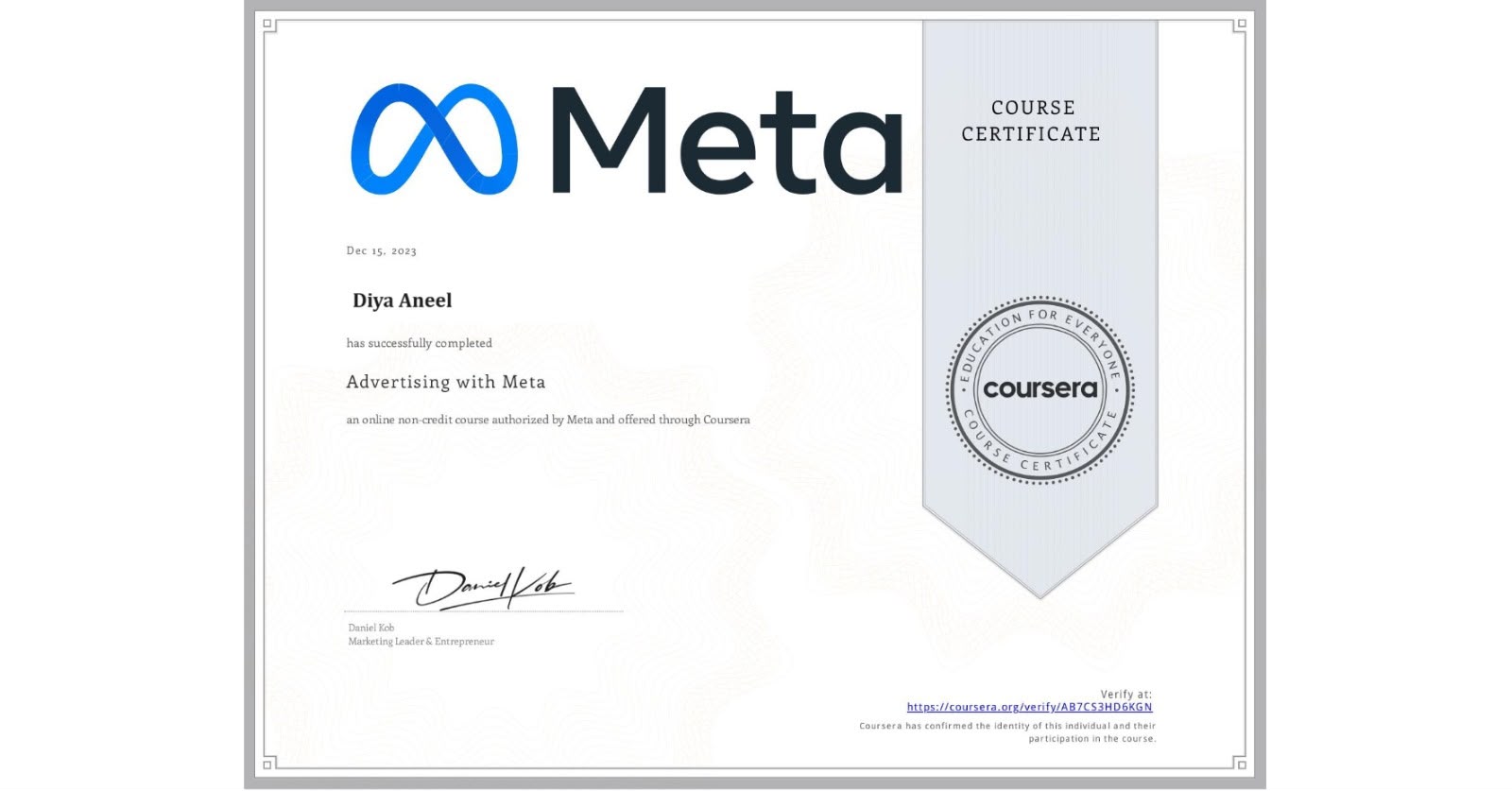 Meta Ads Certificate